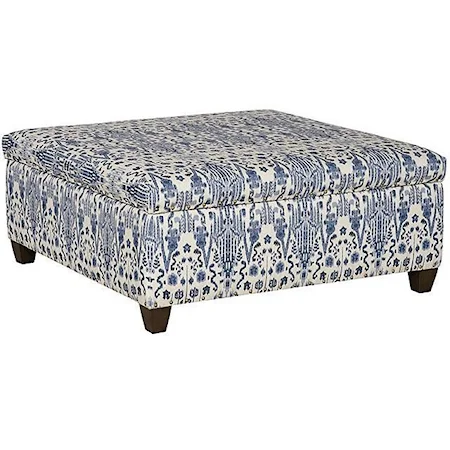 Storage Cocktail Ottoman with Nailhead Trim